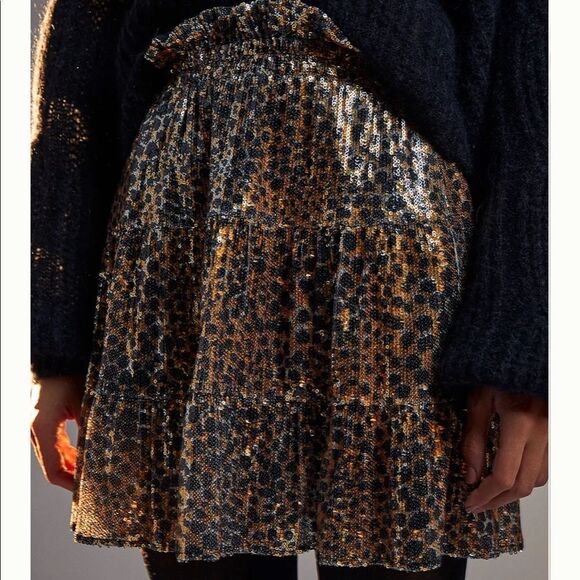NWT Anthropologie Othilia Louisa Sequined Skirt Medium Petite B-1198 - Picture 3 of 6